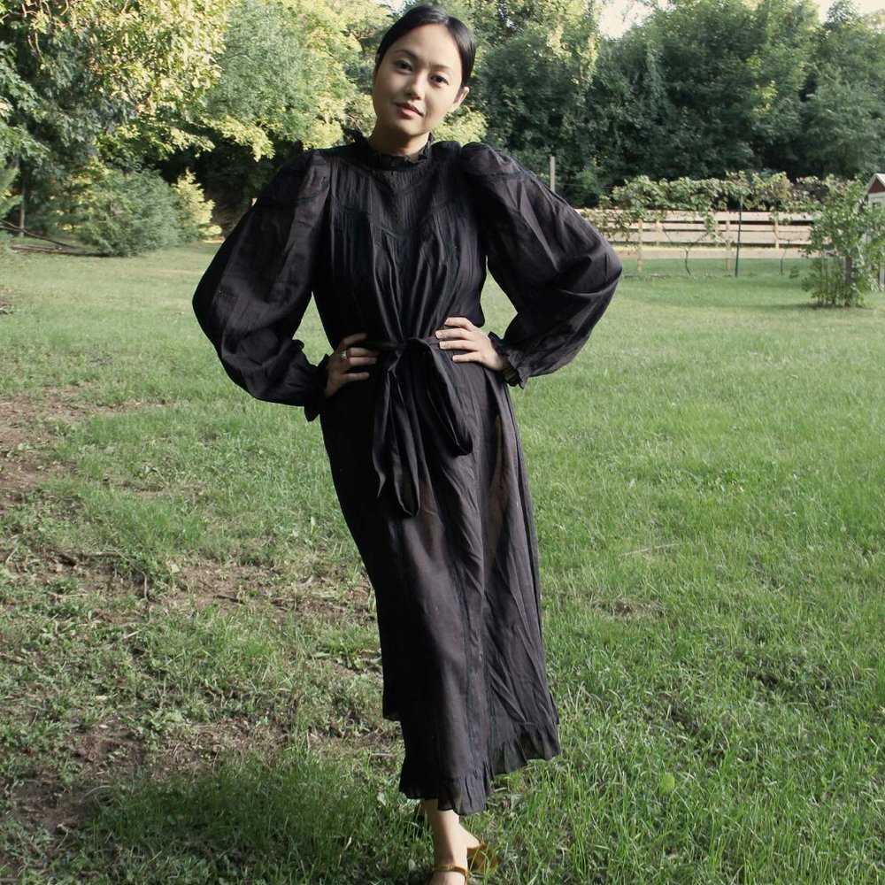 Doen Fraise Dress, Black Size M - Picture 1 of 10
